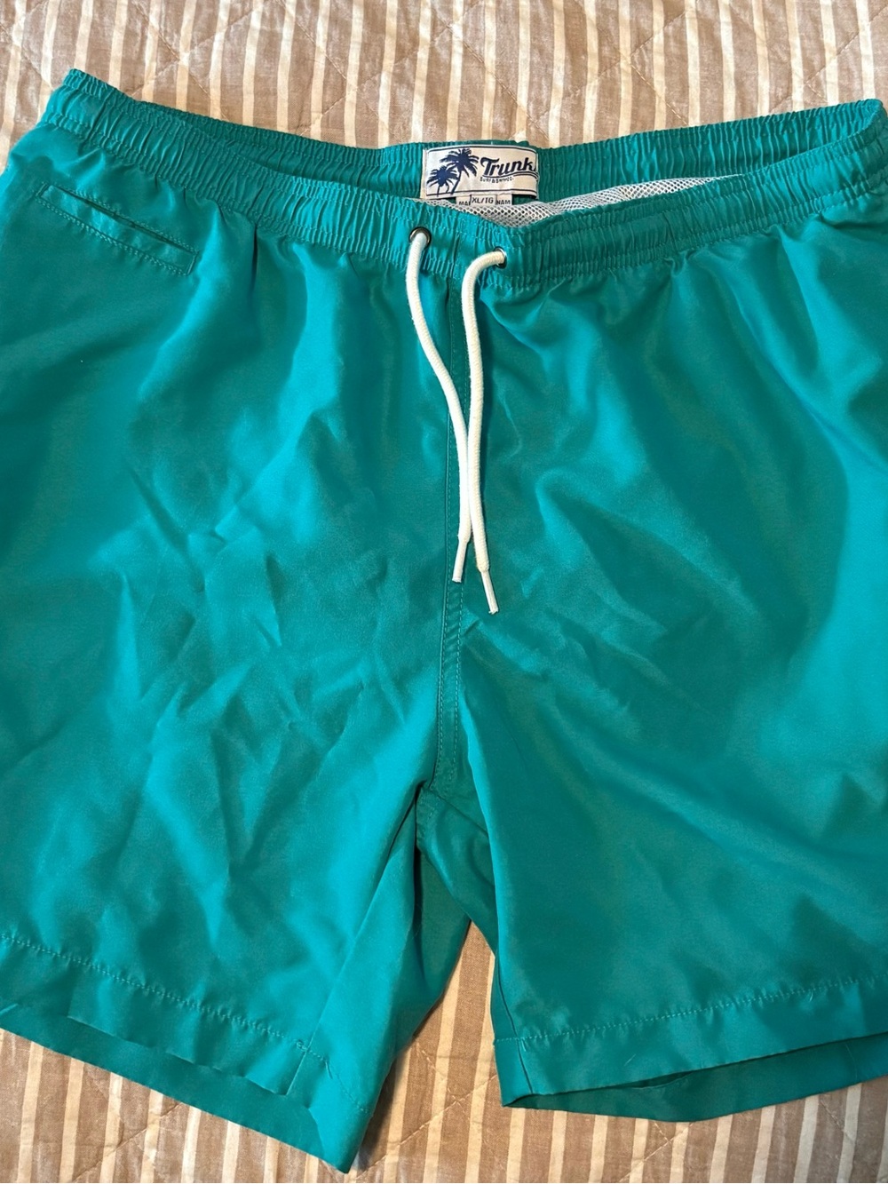 Trunks Surf & Swim Co. Swim Trunks Teal XL Lined Drawstring Shorts